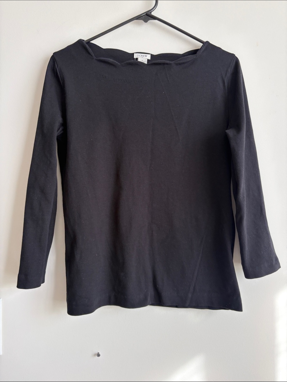 J. Crew Black Long-Sleeve Boatneck Top - size S